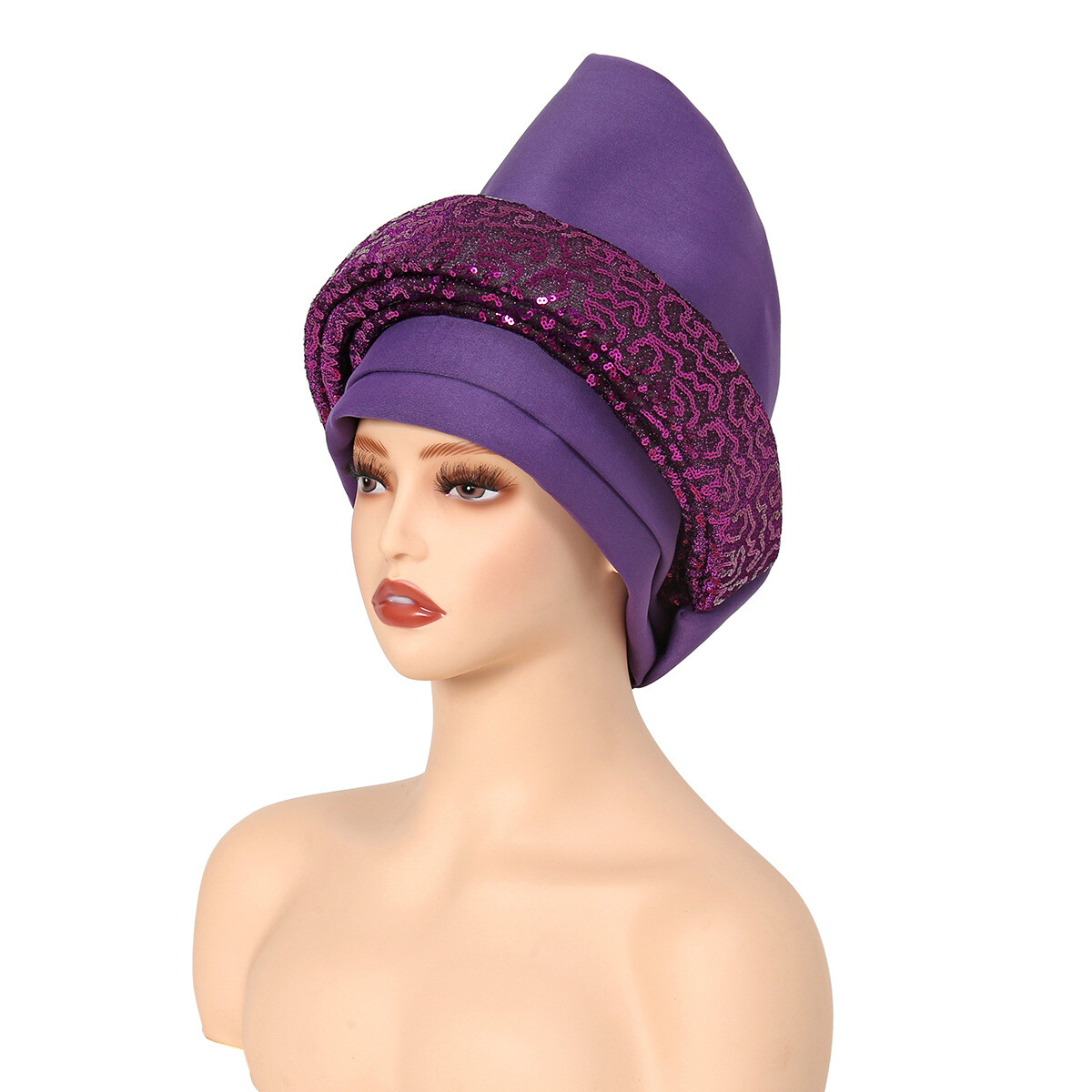 African Women Hijab Nigerian Headtie Turban Wrap Headwear Wedding Hat Auto Gele