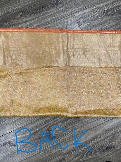 brocade banarasi double border mustard gold saree