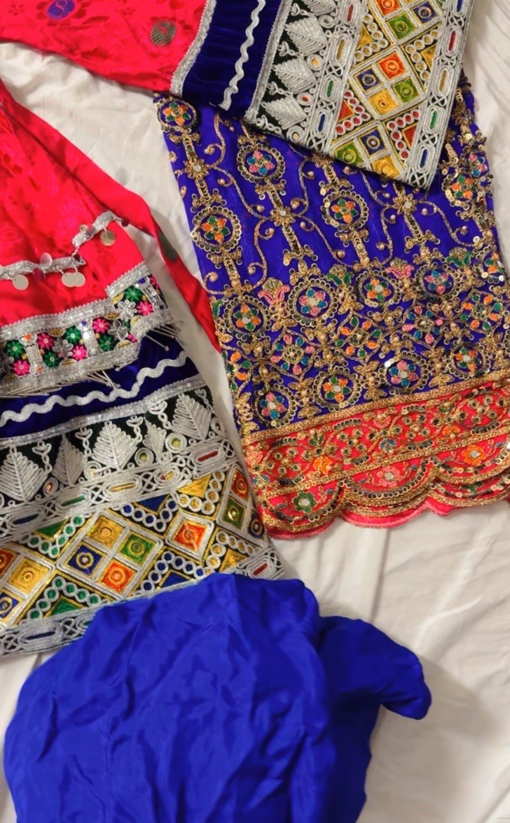Traditional Ethnic Dress Multi-Color Red Embroidered Beaded Custom Women’s