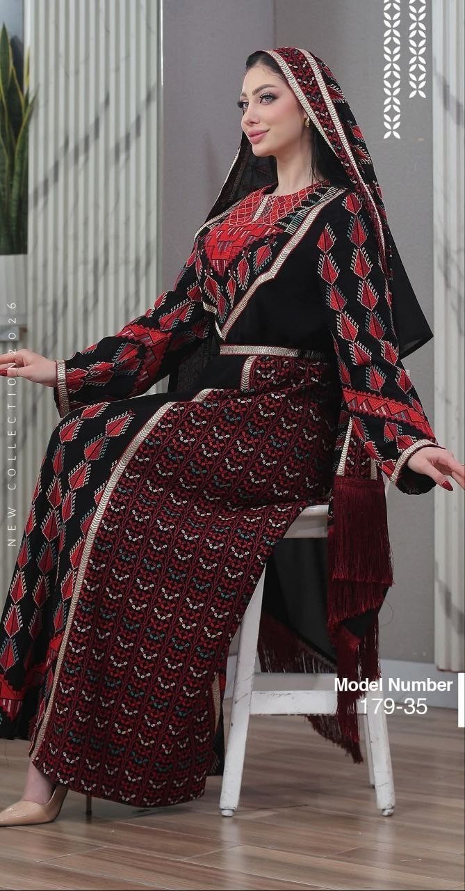 New Thobe Embroidery Palestine Long Dress Special Occasion Tatreez Abaya Bisht