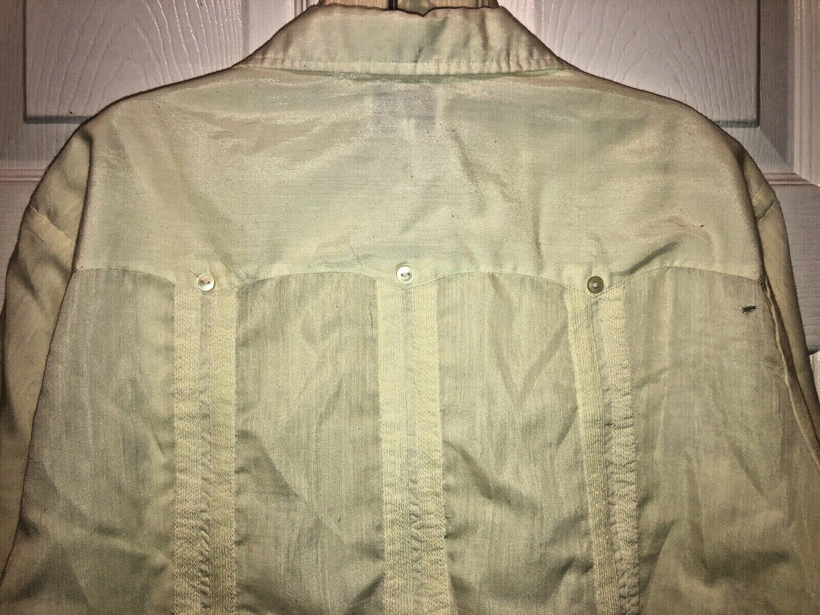 Mayalum Men’s Yellow Light Weight Guayabera Mexican Wedding Shirt Size M Nice
