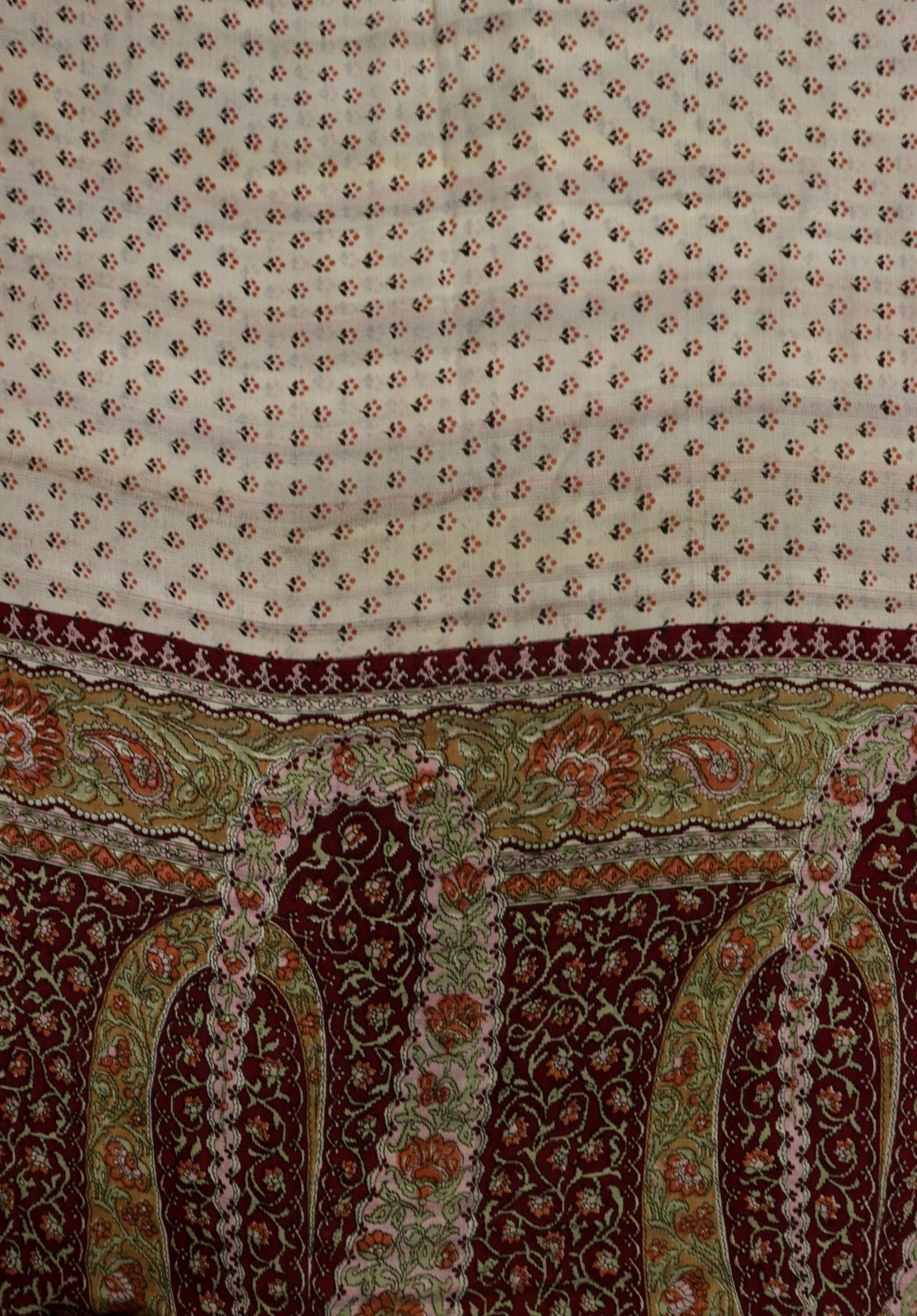Vintage Chiffon Silk Saree, Lightweight Fabric for DIY & Sewing CS1256