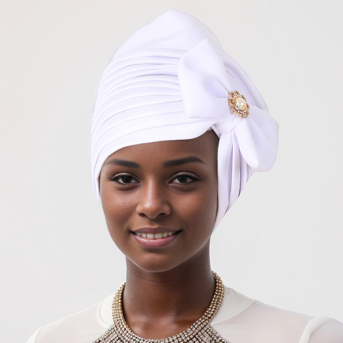 Nigerian Wedding Cap Aso Oke Headtie Auto Gele Women Flower Hat African Turban