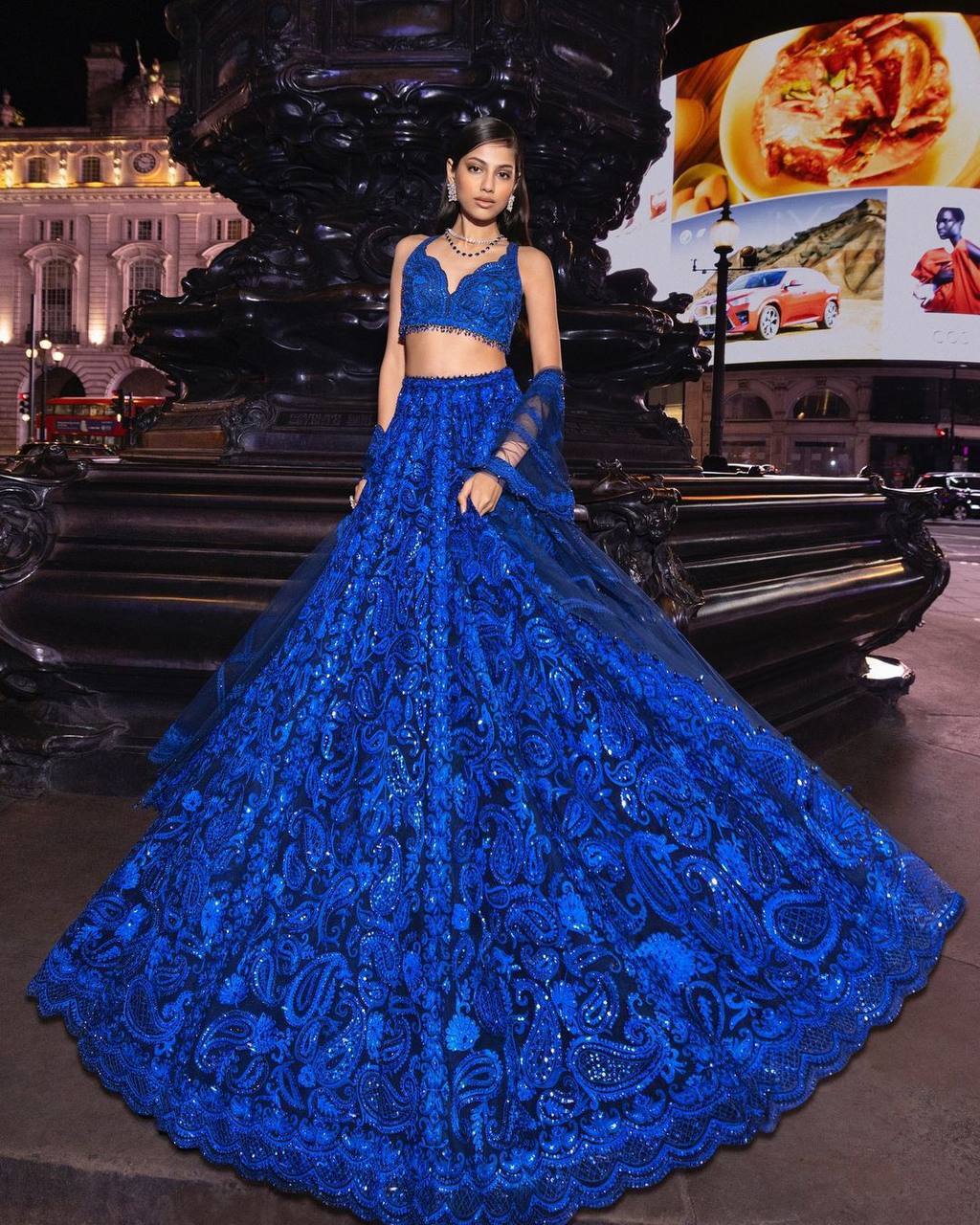 Stylish Blue Lehenga choli stitched Bollywood lehenga Readymade Party lehenga