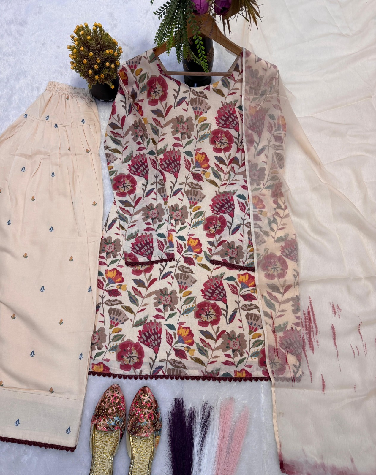 3 PIECE PAKISTANI DESIGNER FARSHI SHALWAR SUIT WEDDING PARTY WEAR WOMEN EID