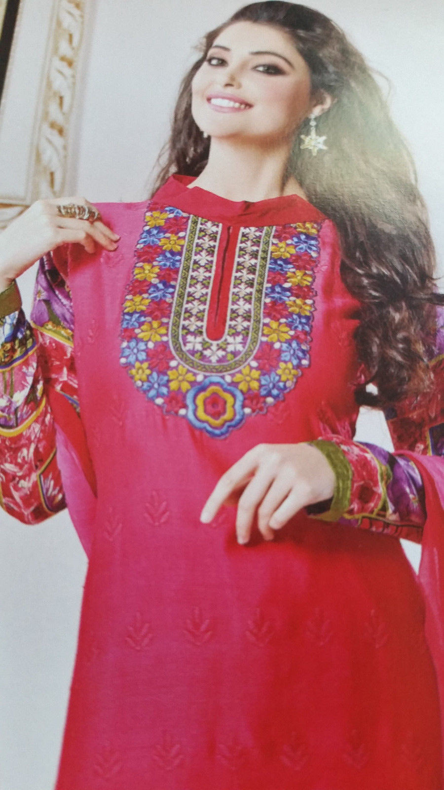 Cotton Salwar Kameez Dupatt fg Beautiful Embroidery Ethinc 1 X SUIT 3 pc