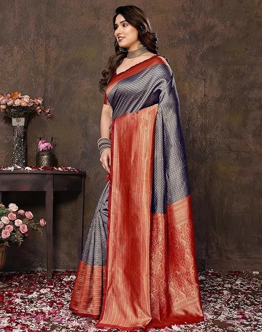 Women’s Banarasi Kanjivaram Art Silk Saree with Blouse Material