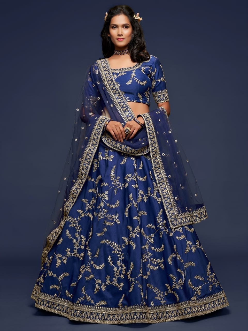 Bollywood Designer Art Silk Lehenga Choli Bridal Outfit Women