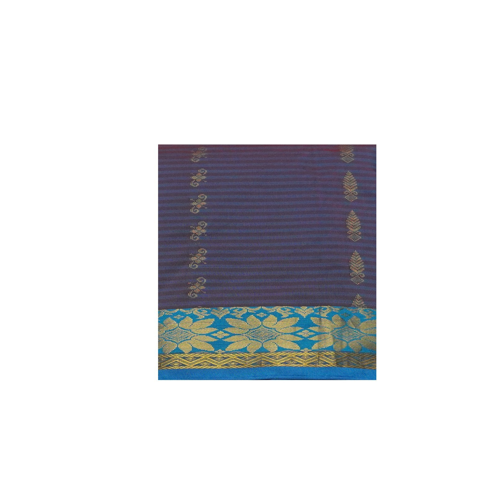 Vintage Blue Dual Tone Sarees Art Silk Zari Handwoven Festive Sari 6YD Fabric