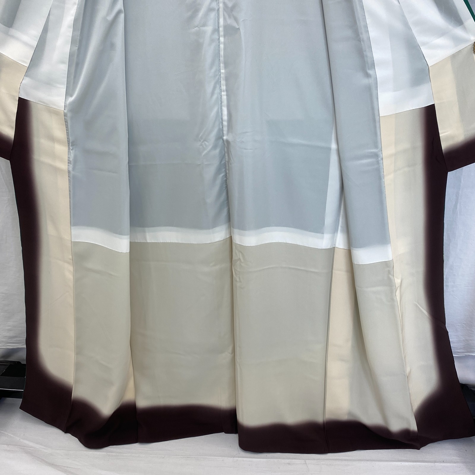 Japanese Vintage Kimono Polyester Green Homongi Traditional Authentic Length63in