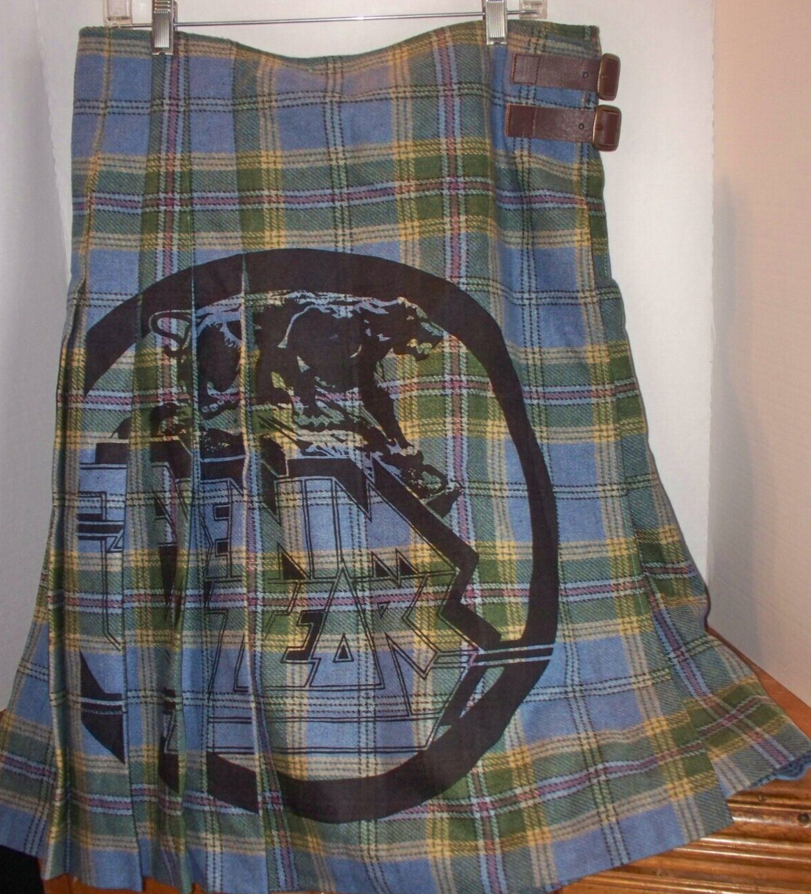 Denim Tears Kilt Waist 34 Blue Green Purple Plaid 100% Wool 2nd Proto
