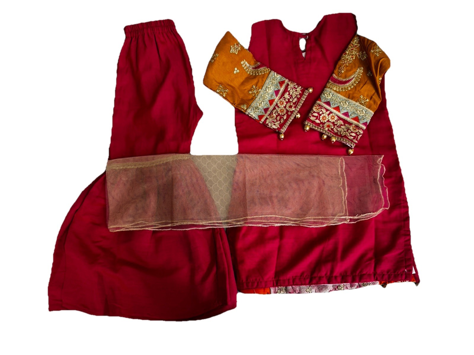Pakistani Girl Kid Age 6-7 Gharara Shalwar Kameez Shalwar Party Wear