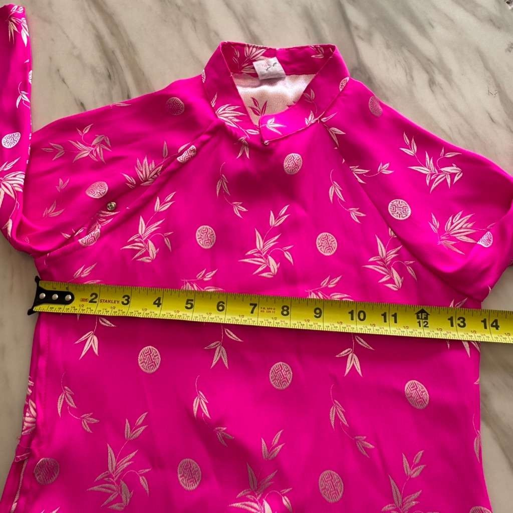 Vietnamese Traditional Dress kids Girls Be Gai Ao Dai TRE EM TET VIETNAM Pink 9