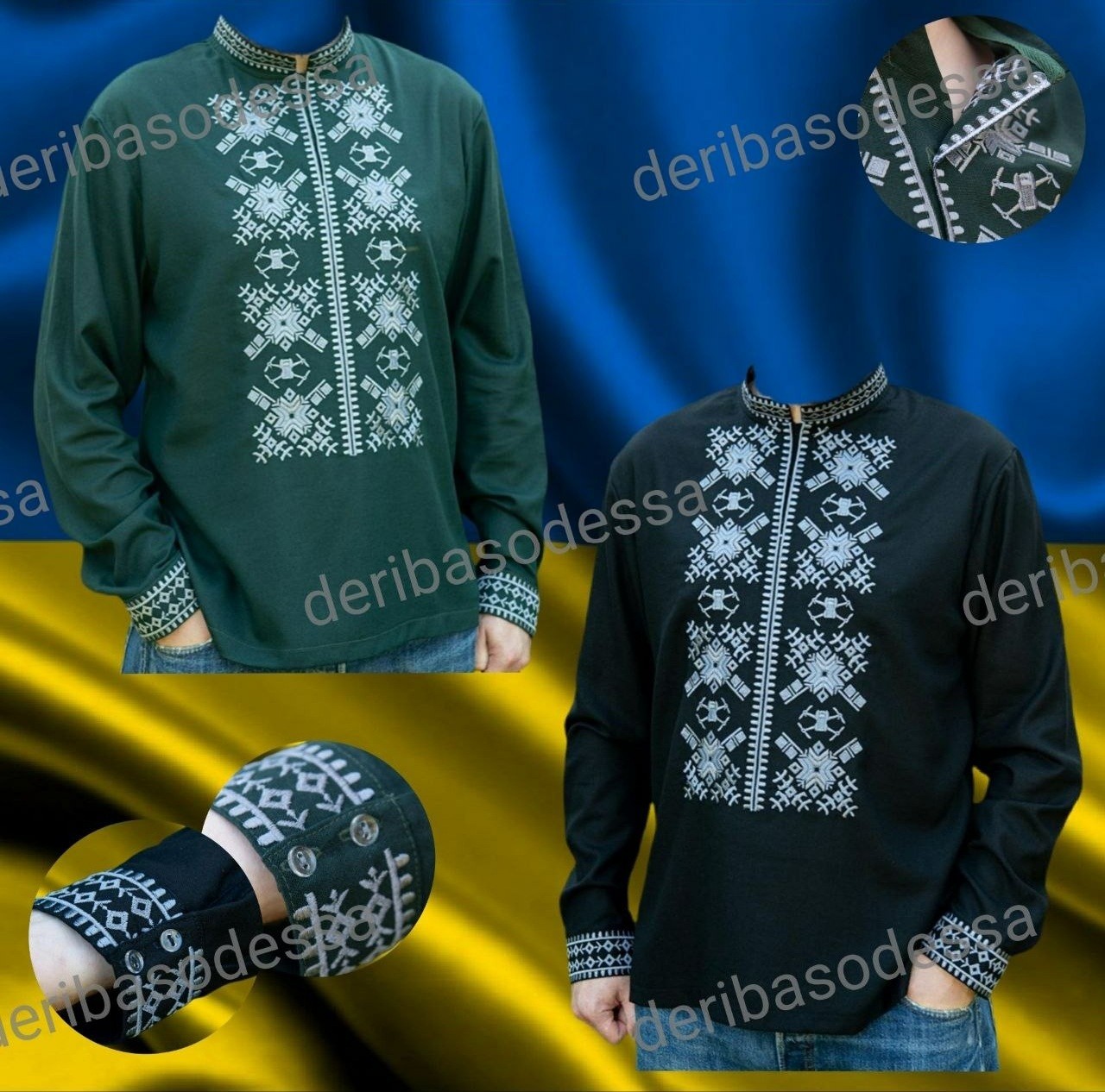 Traditional Ukrainian embroidered shirt for men Vyshyvanka S,M,L,XL,2XL,3XL,4XL