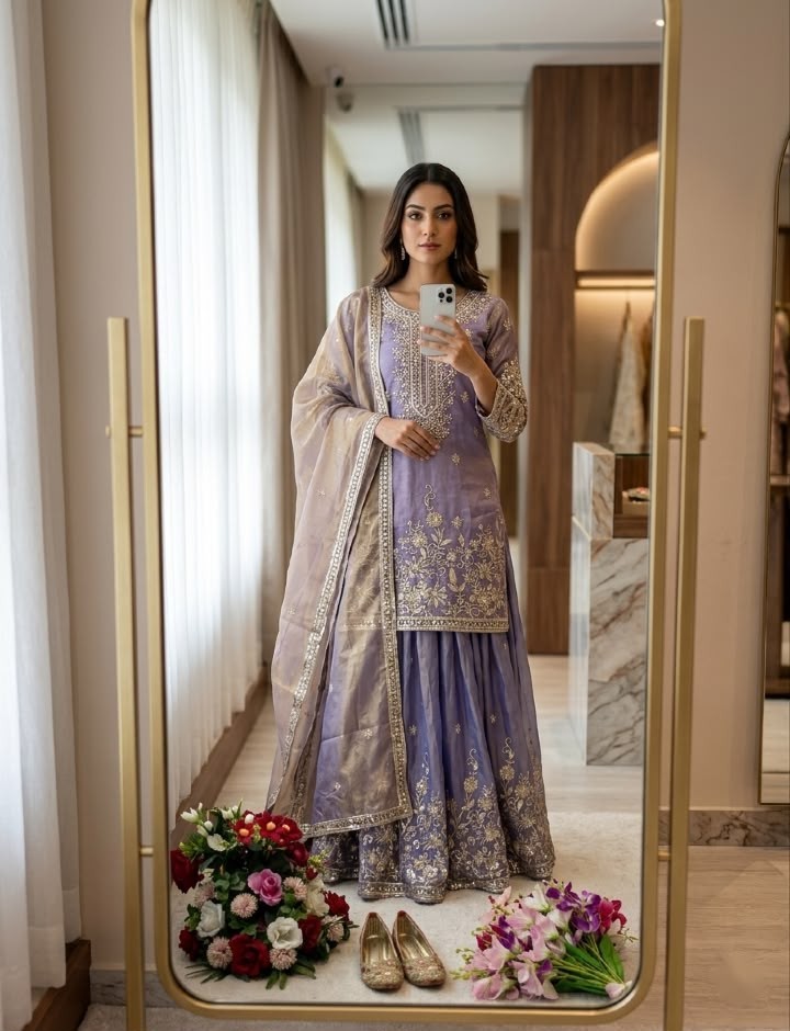 WEDDING SHARARA PALAZZO SALWAR SUIT PLAZZO KURTI SHALWAR KAMEEZ PAKISTANI INDIAN