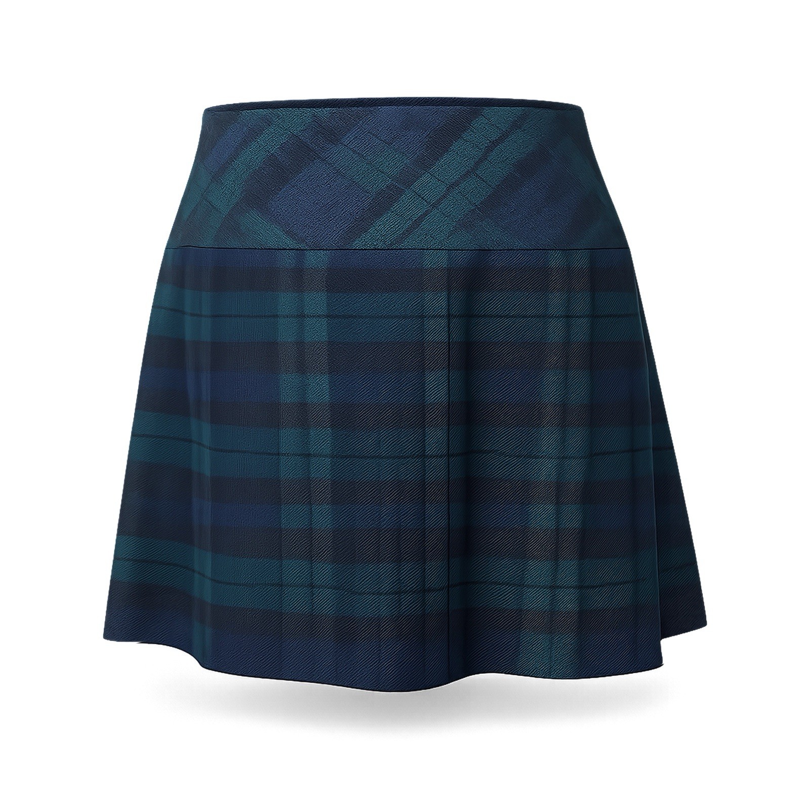 Ladies Girls Black Watch Tartan Billie Kilt Skirt Leather Straps Drop 16″