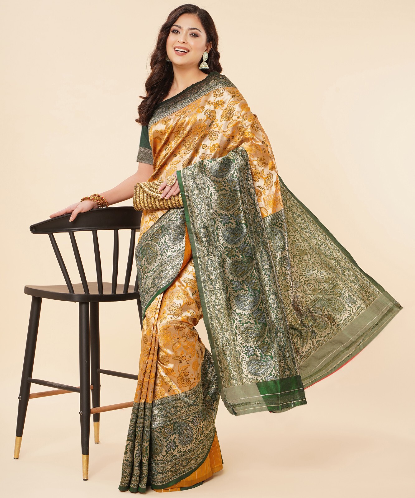 Areca Designer Tissue Jal Keri Silk saree blouses women Saree Cut – 5.5 Meter