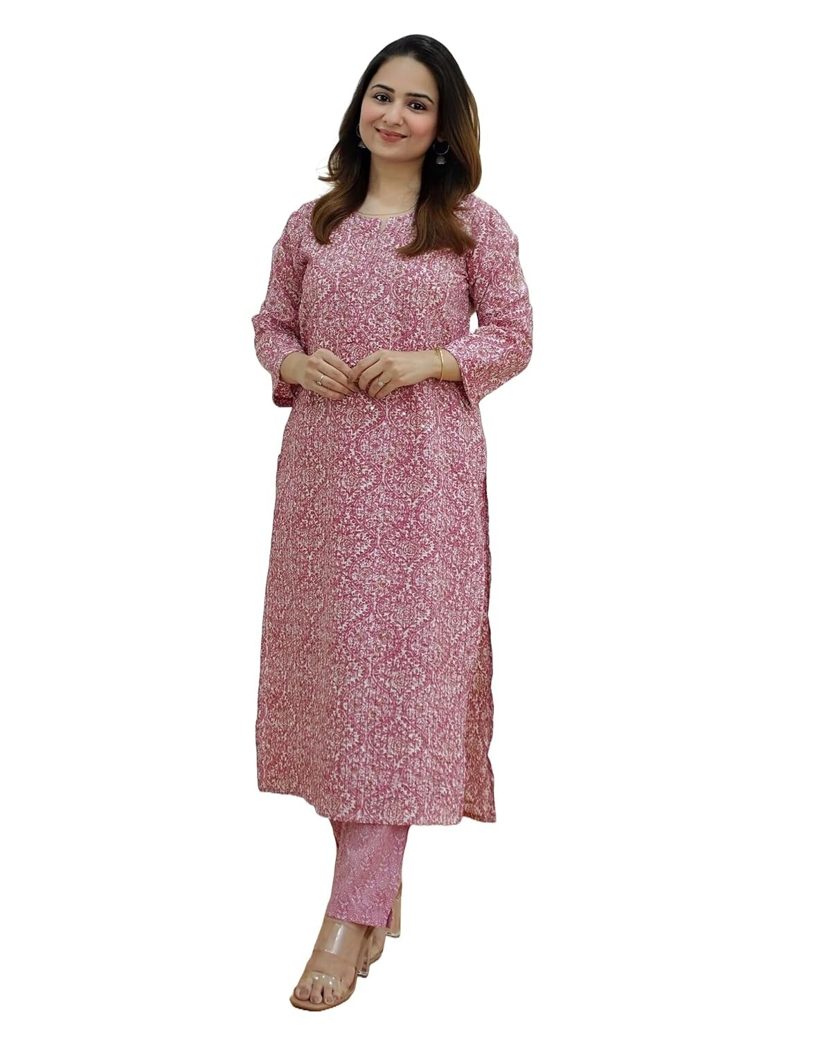Women’s Rayon Anarkali Kurta Pant and Dupatta Set