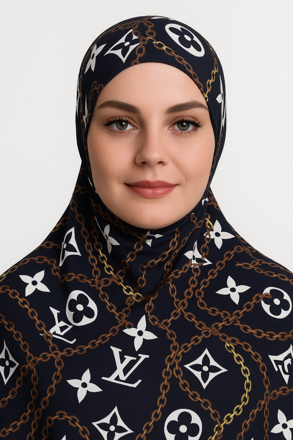 Al-Amira Hijab with Contrasting Geometric Print one pce Lycra