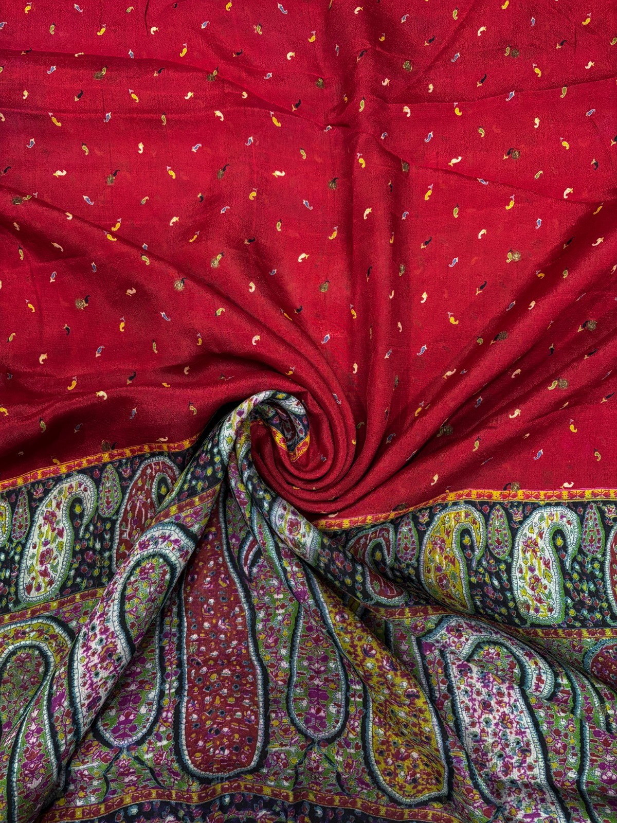 Vintage Chiffon Silk Saree, Lightweight Fabric for DIY & Sewing CS1117