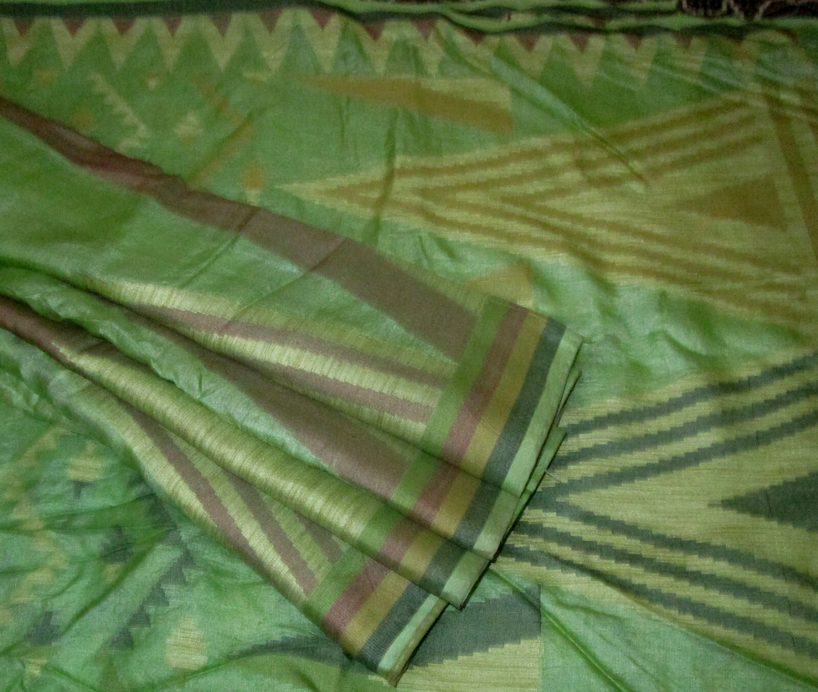BVH WEARABLE PURE SILK Vintage Sari Saree 5yds 22MAR12720 X16 E711 Pista #ABCKB