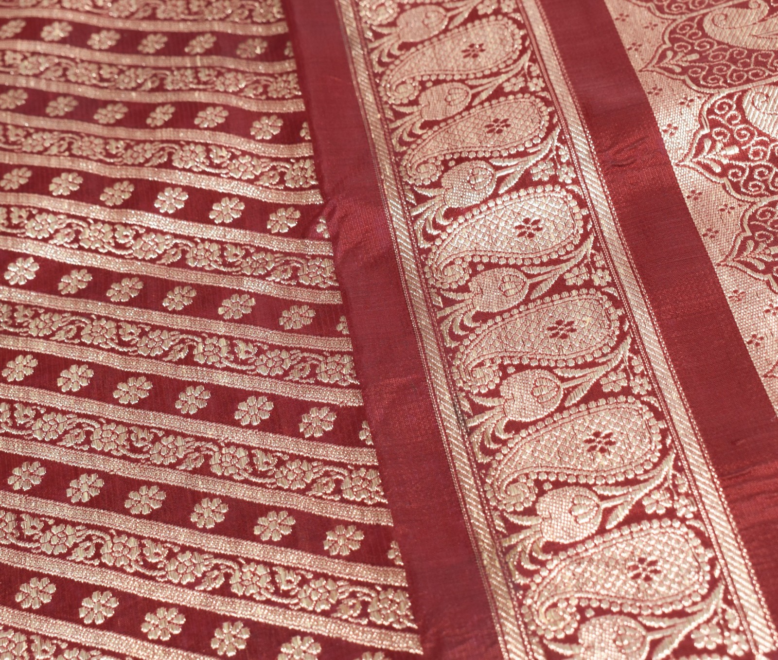 Sushila Vintage Heavy Saree Blend Satin Silk Banarasi Brocade Woven Sari Fabric