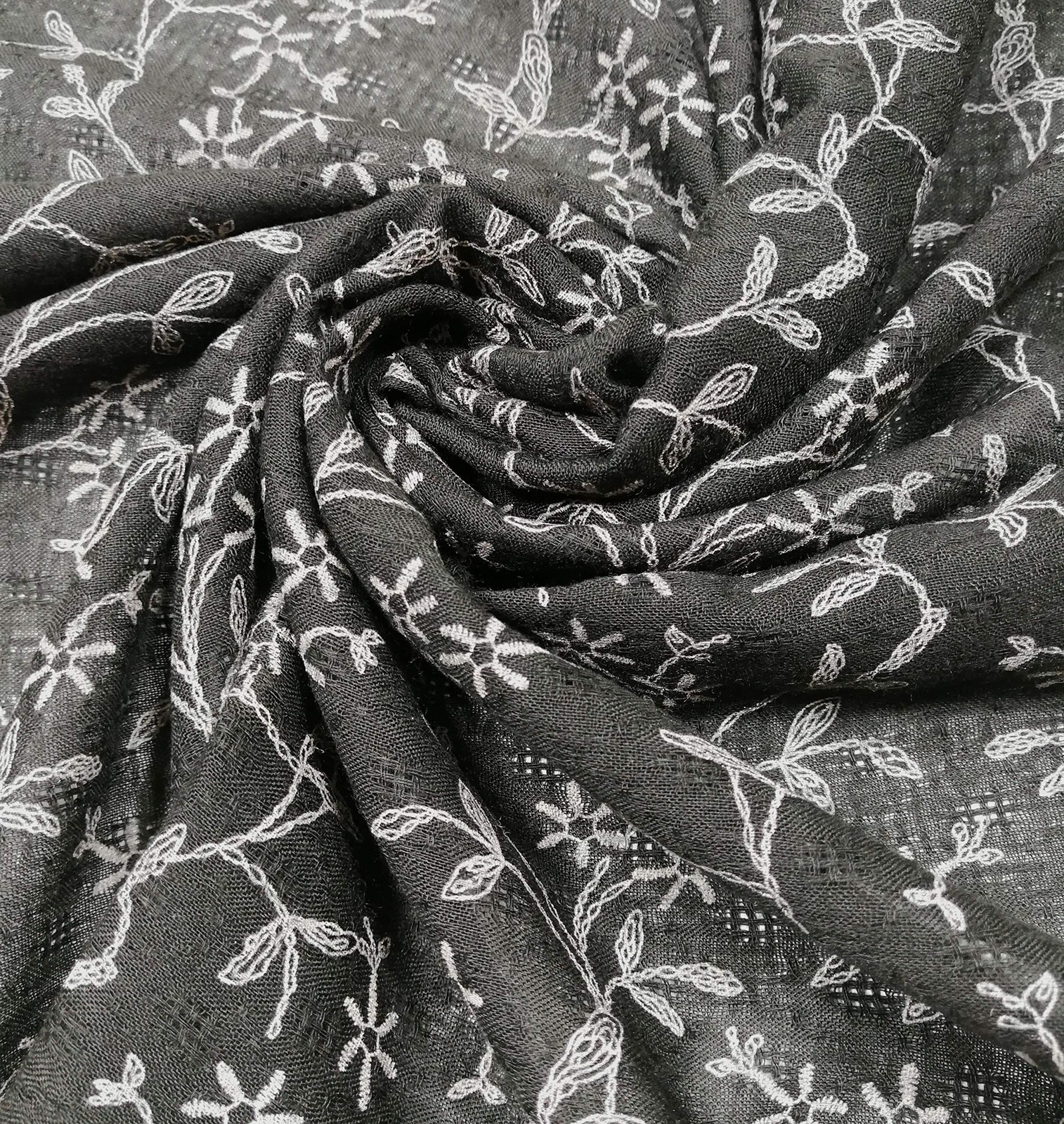 Shanlin Unisex Cotton Square Bandanas Scarves 24×24 Floral-black