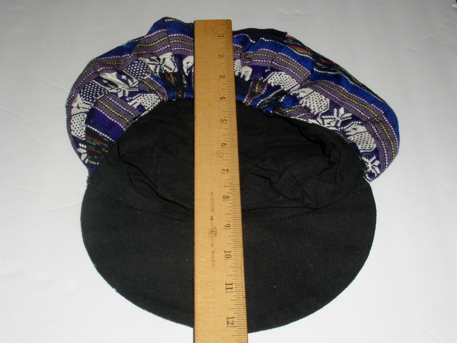 Thai Silk Thailand Elephant Tam Hat Cap Tribal Urban Ethnic Soft Beret W/Bill