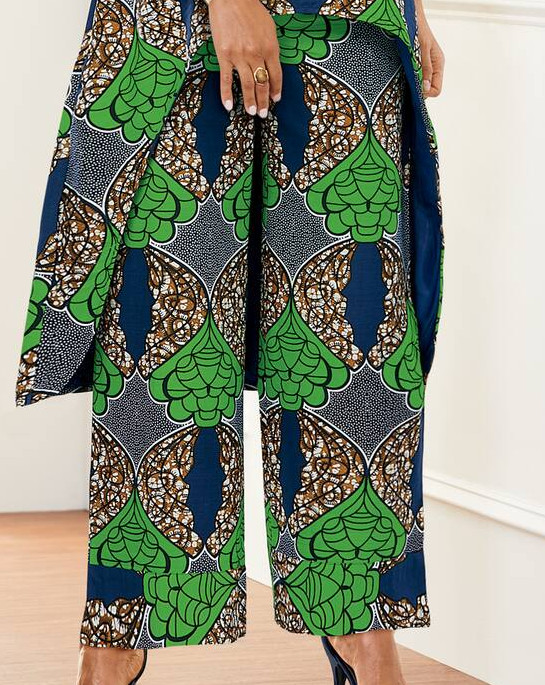 Size 26W PLUS Ashro Purple Green Multi African American Pride Corinda Pant Set