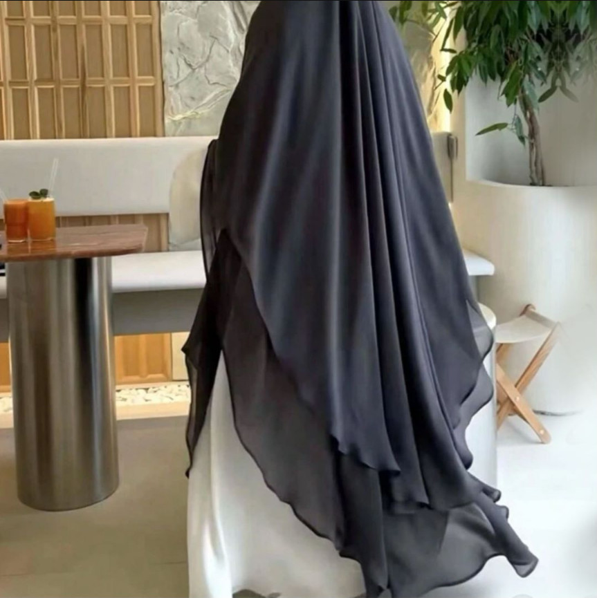 Modest Muslim Women Chiffon Khimar Overhead Hijab Prayer Abaya Long Tops Dress