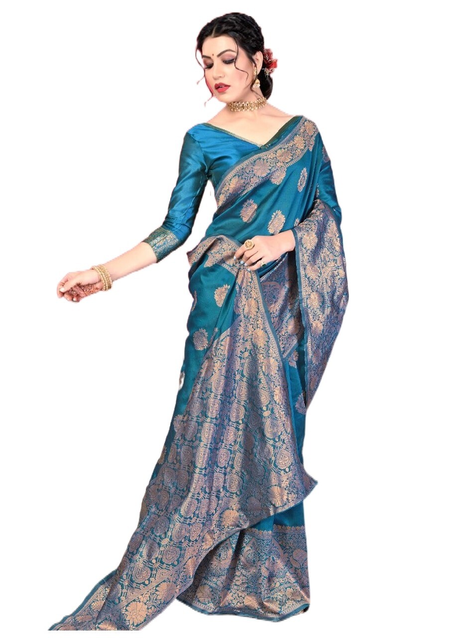 Areca Designer AI cutout 6yog Fotor Silk saree blouses women Saree cut-5.5 meter