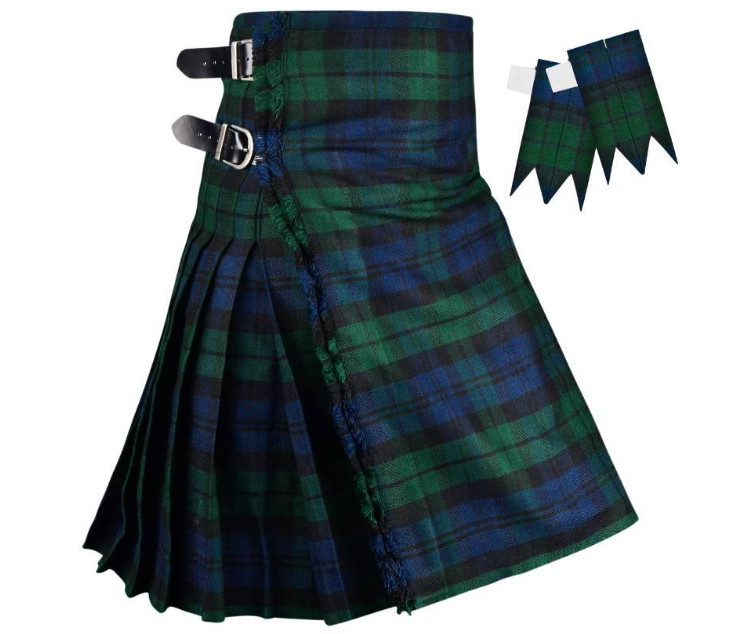 Kilt for Men-16oz Traditional Scottish Tartan, 5 Yds Premium Acrylic Kilt 30-32