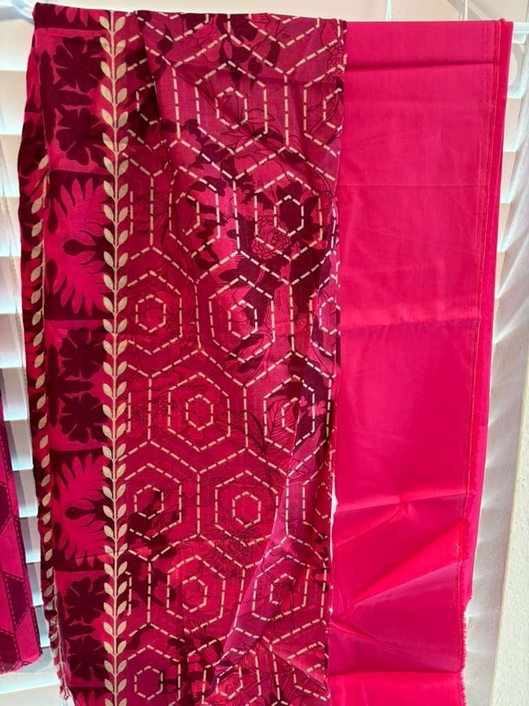 New Pakistani Un Stitched Shalwar Kameez Pink Sapphire