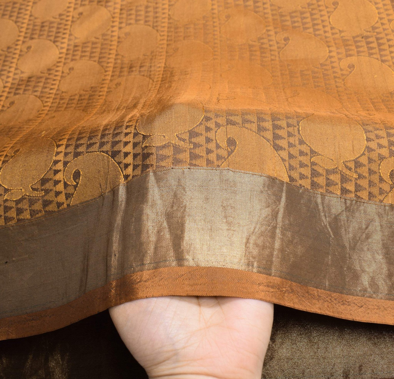 Sushila Vintage Heavy Mustard Kanjivaram Saree Pure Silk Woven Brocade 5YD Sari