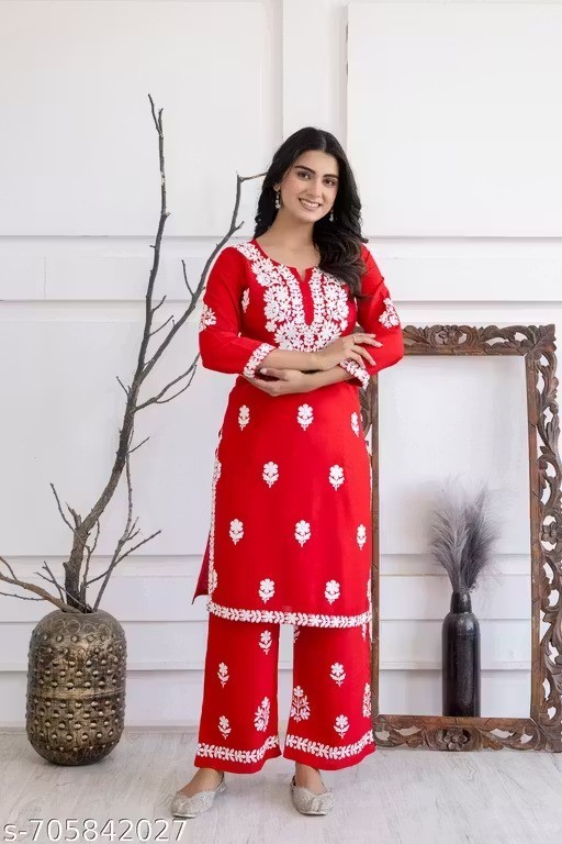 Indian Readymad Party Festive Wedding Rayon Kurta Kurti Palazzo Set for Women’s