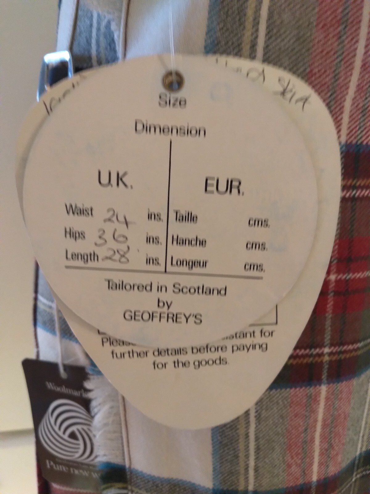 Kilt Royal Stewart New w/Tags Geoffrey Tailor Highland Crafts