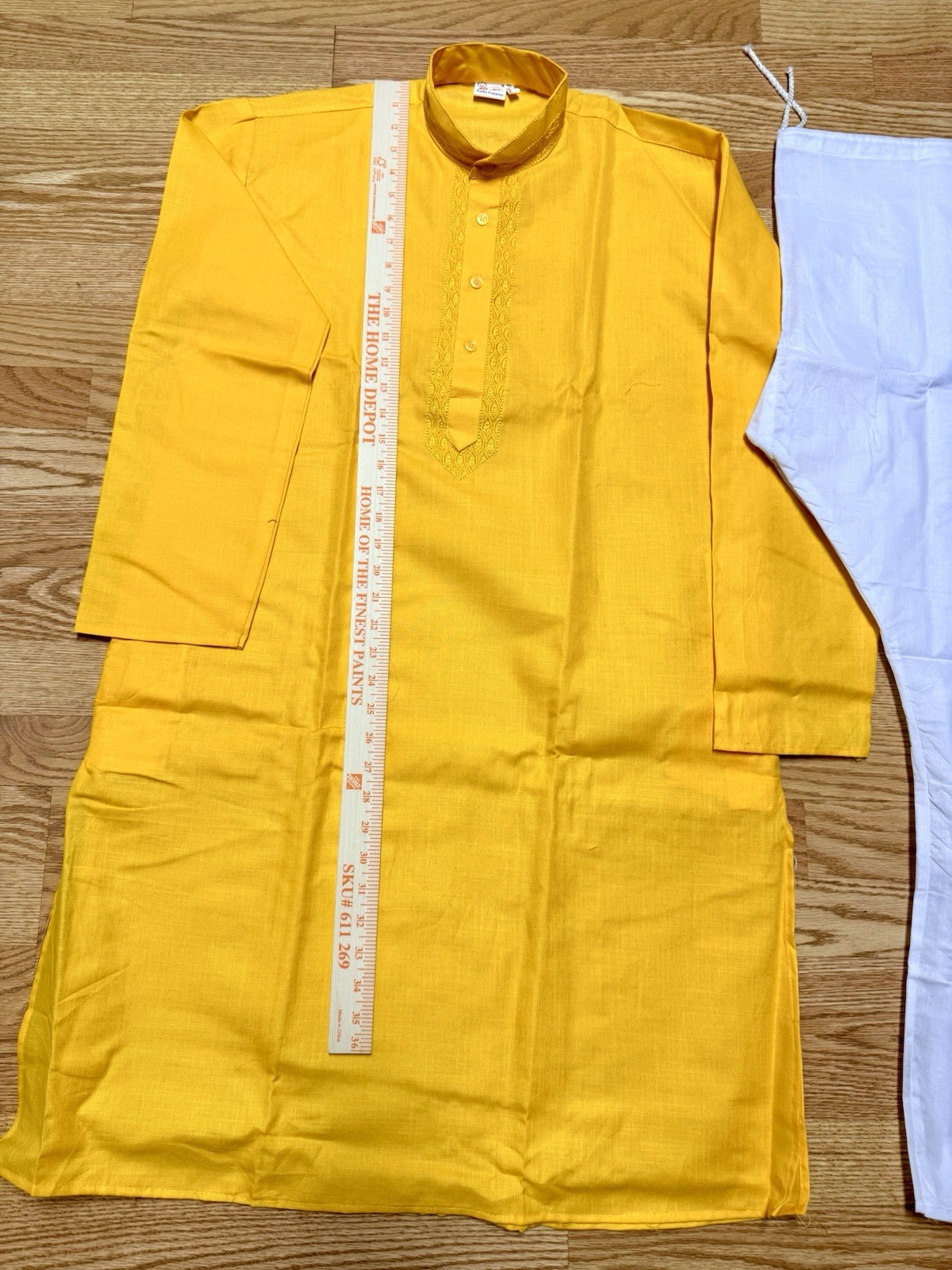 NWT Men’s Kurta PAJAMA SET SZ 42 L yellow HALDI mehendi eid India-USA seller