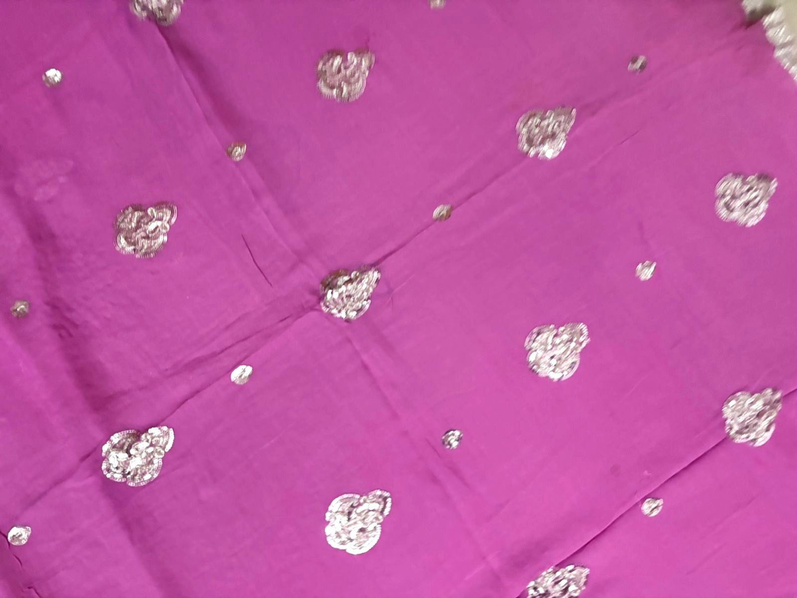 Women Dress Indian Vintage Saree Printed Used Dressmaking Material Beige Sari 5Y