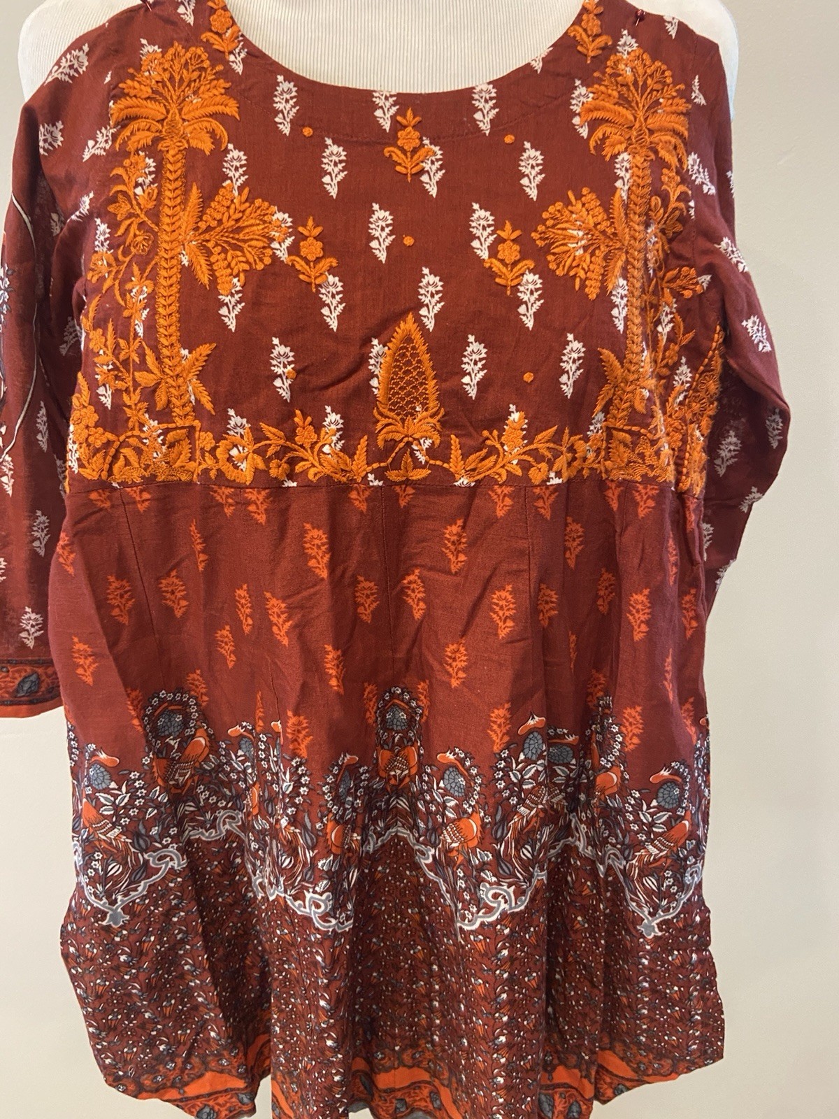 J. Girls Shalwar Kameez 3pc Cotton Set Size 5-6 Embroidered