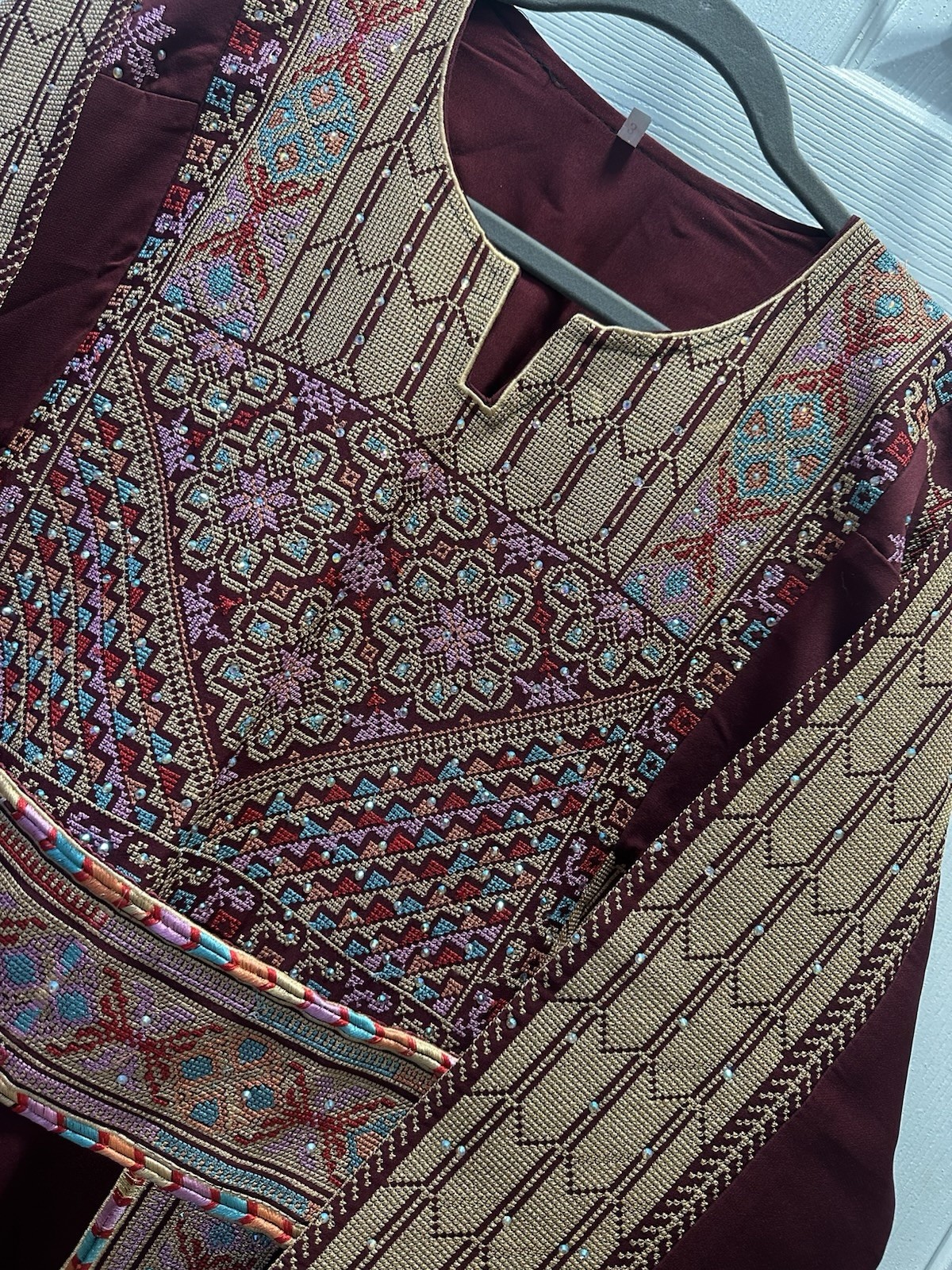 A Gorgeous Luxury Beautiful Woman Thobe Palestinian And Jordanian Embroidered
