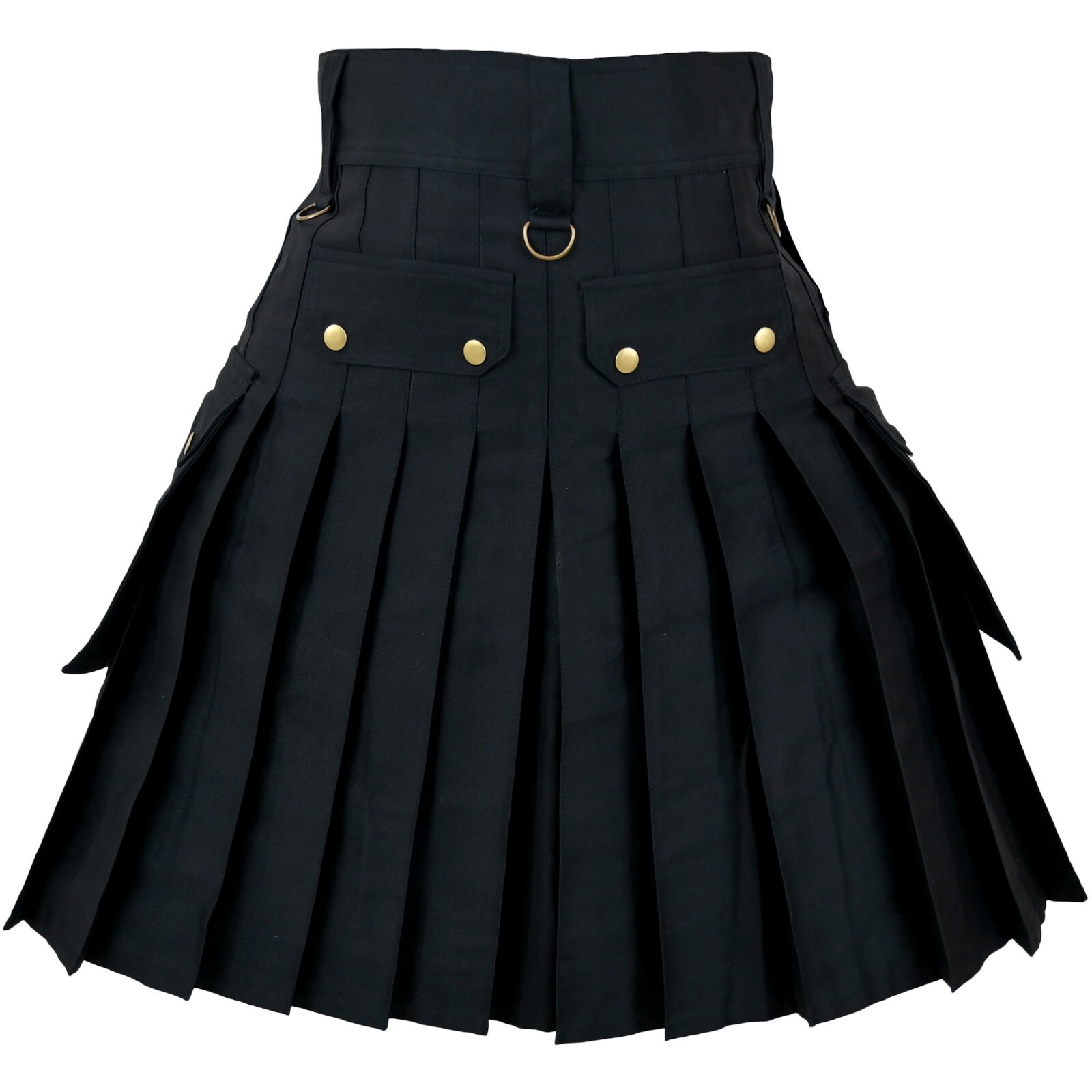Utility Cargo Kilt Black with 6 Pockets Scottish Kilt for Men Highlander Outfit