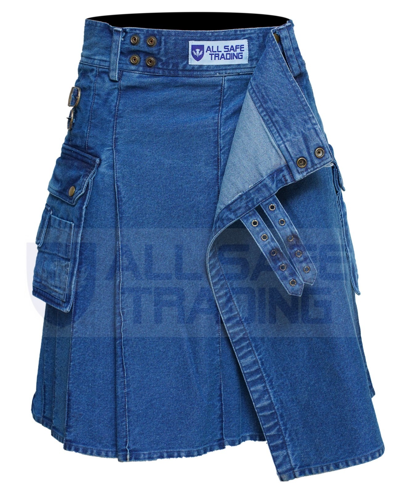 Men’s Deluxe Utility Denim Kilt, Modern Kilt, Men’s Kilt, Utility Kilt