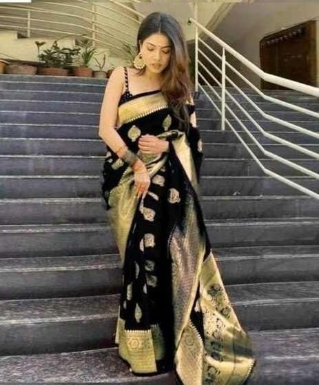 Women’s Pure Kanjivaram Silk Saree Soft Design With Blouse Piece For Wedding