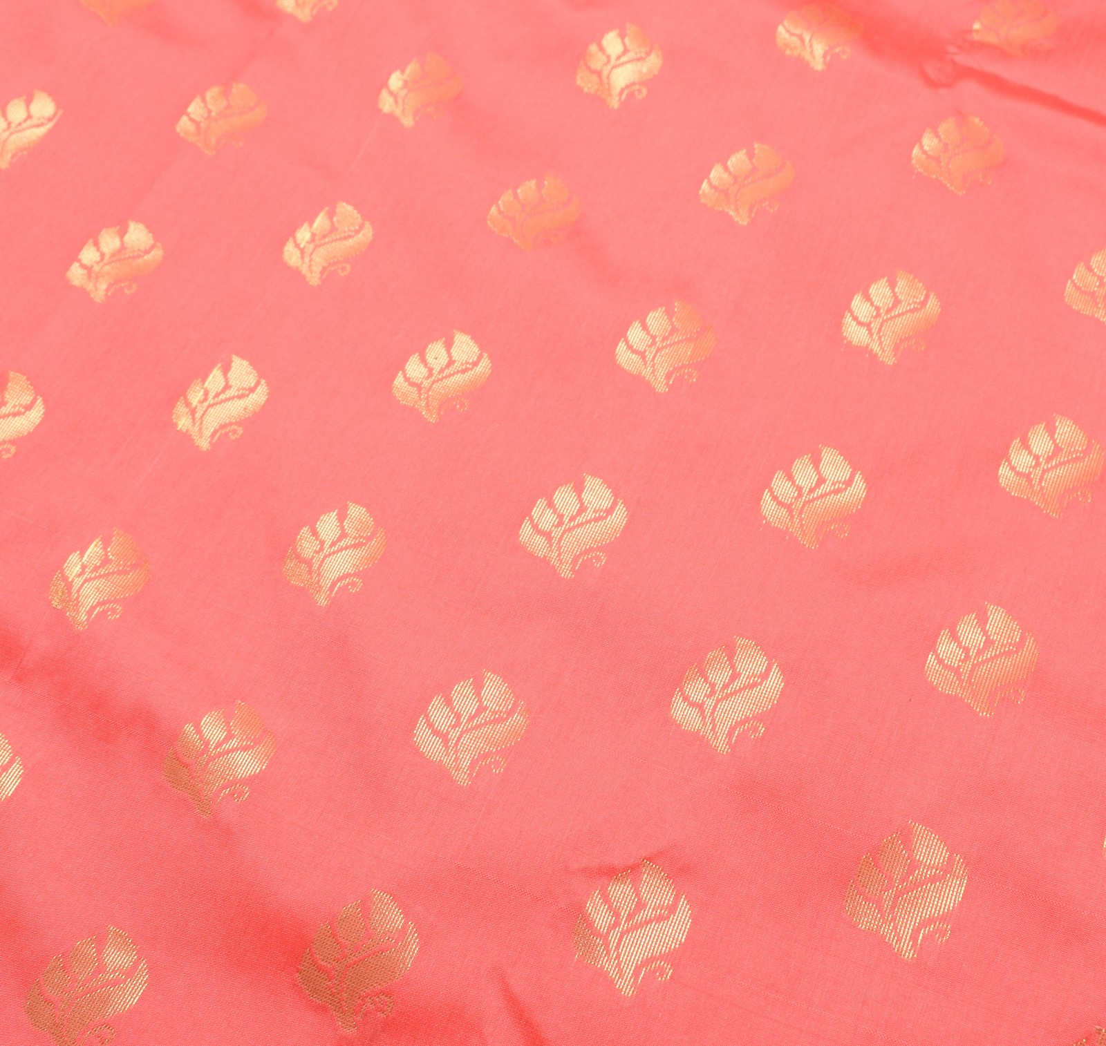 Peach Indian Sari Banarasi Art Silk Saree with Blouse Fabric Gold Zari Weaving