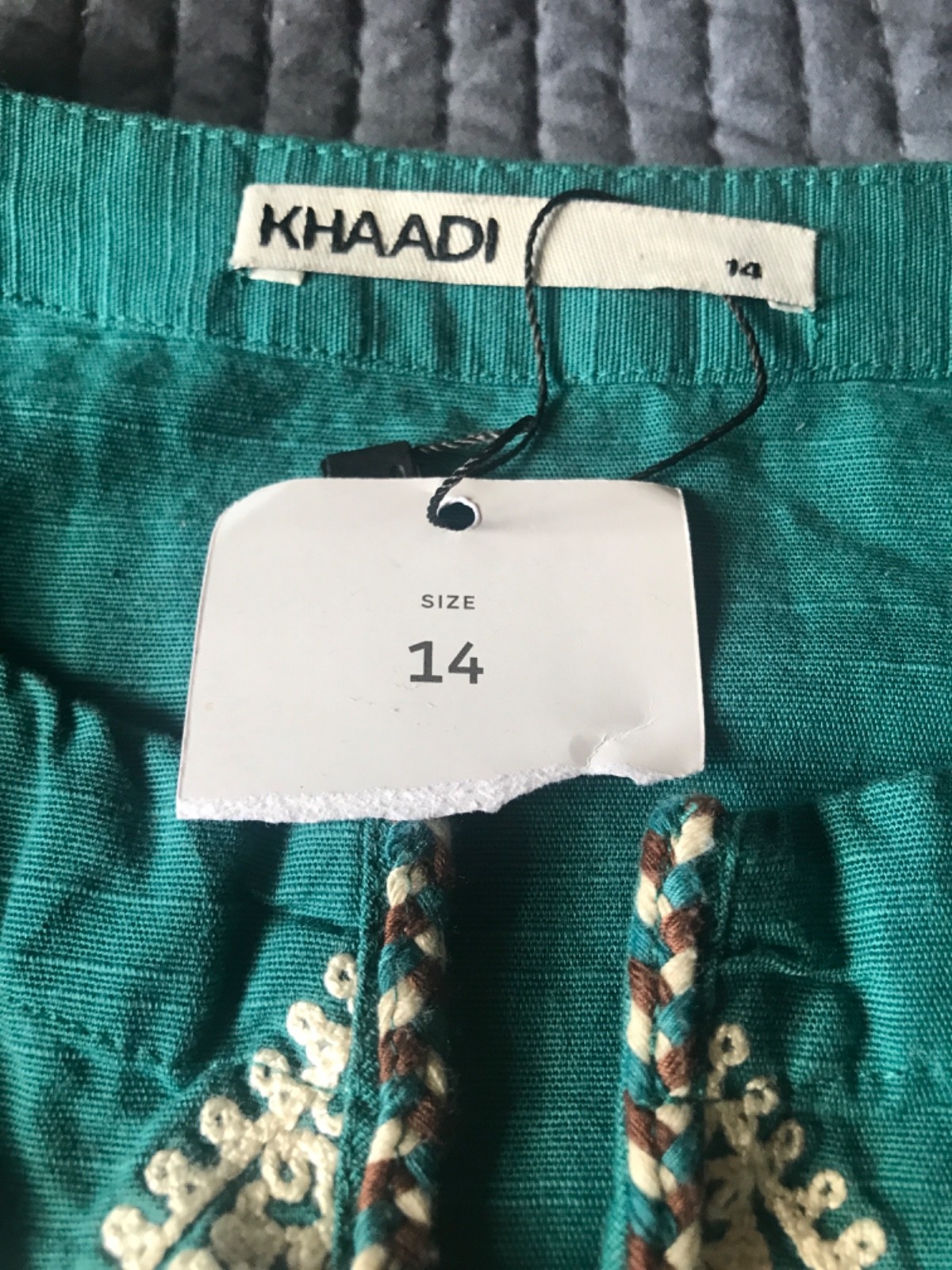 NWT KHAADI Size 14 Drop Shoulder Embroider Khaddar Kurti Fall/Winter Pakistan