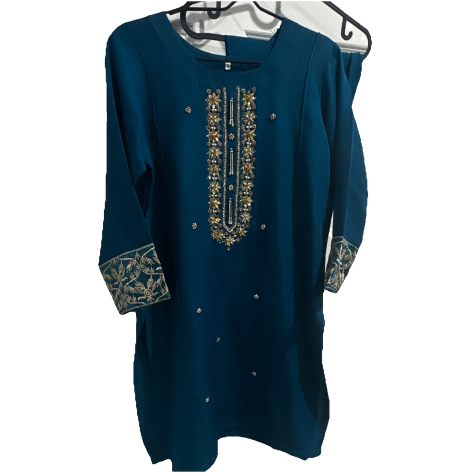 Blue Chiffon Pakistani Salwar Kameez Suit with Embroidery and Dupatta for Women