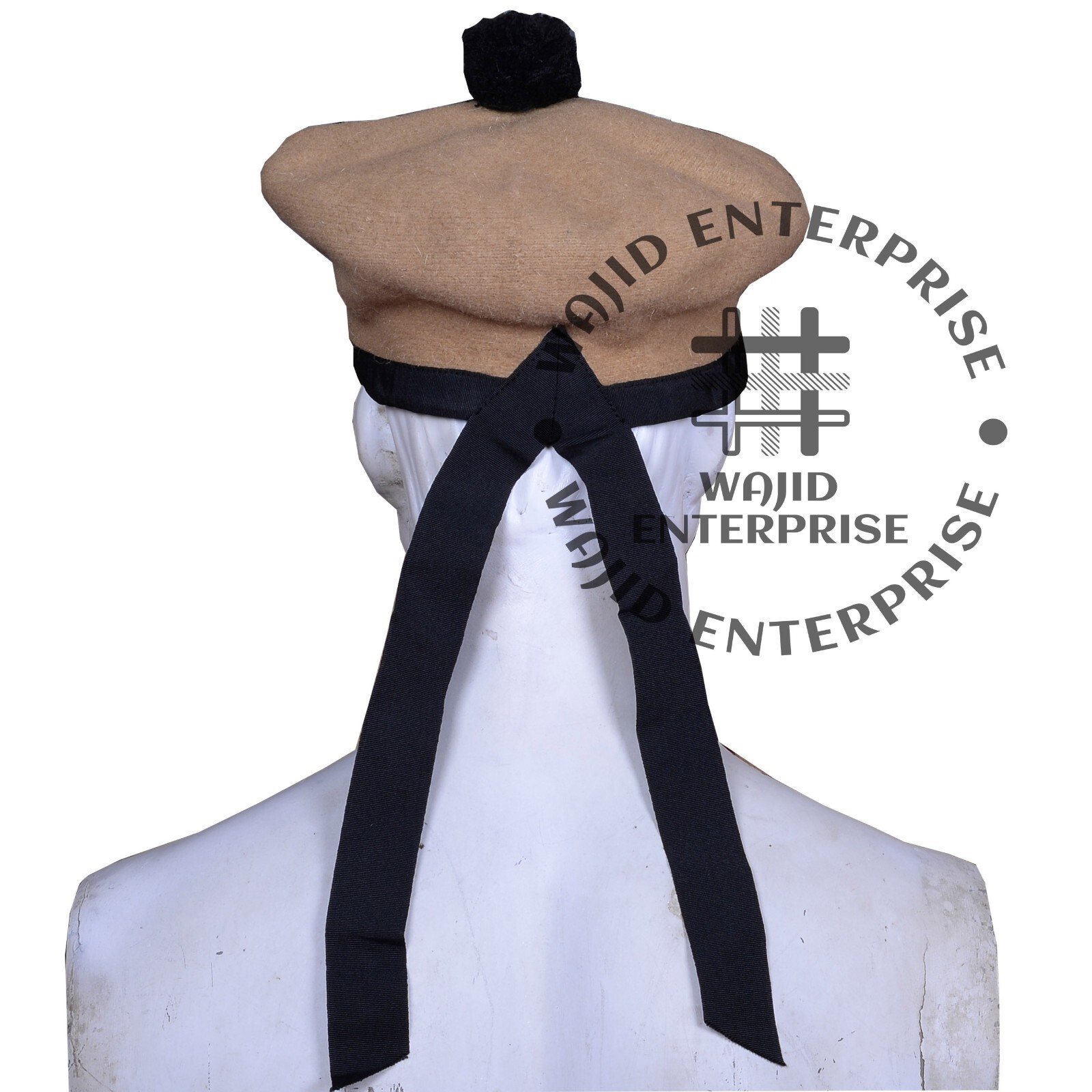 Khaki 100% Wool Balmoral Military Bonnet Beret Army Cap Highlander Kilt Cap/Hat