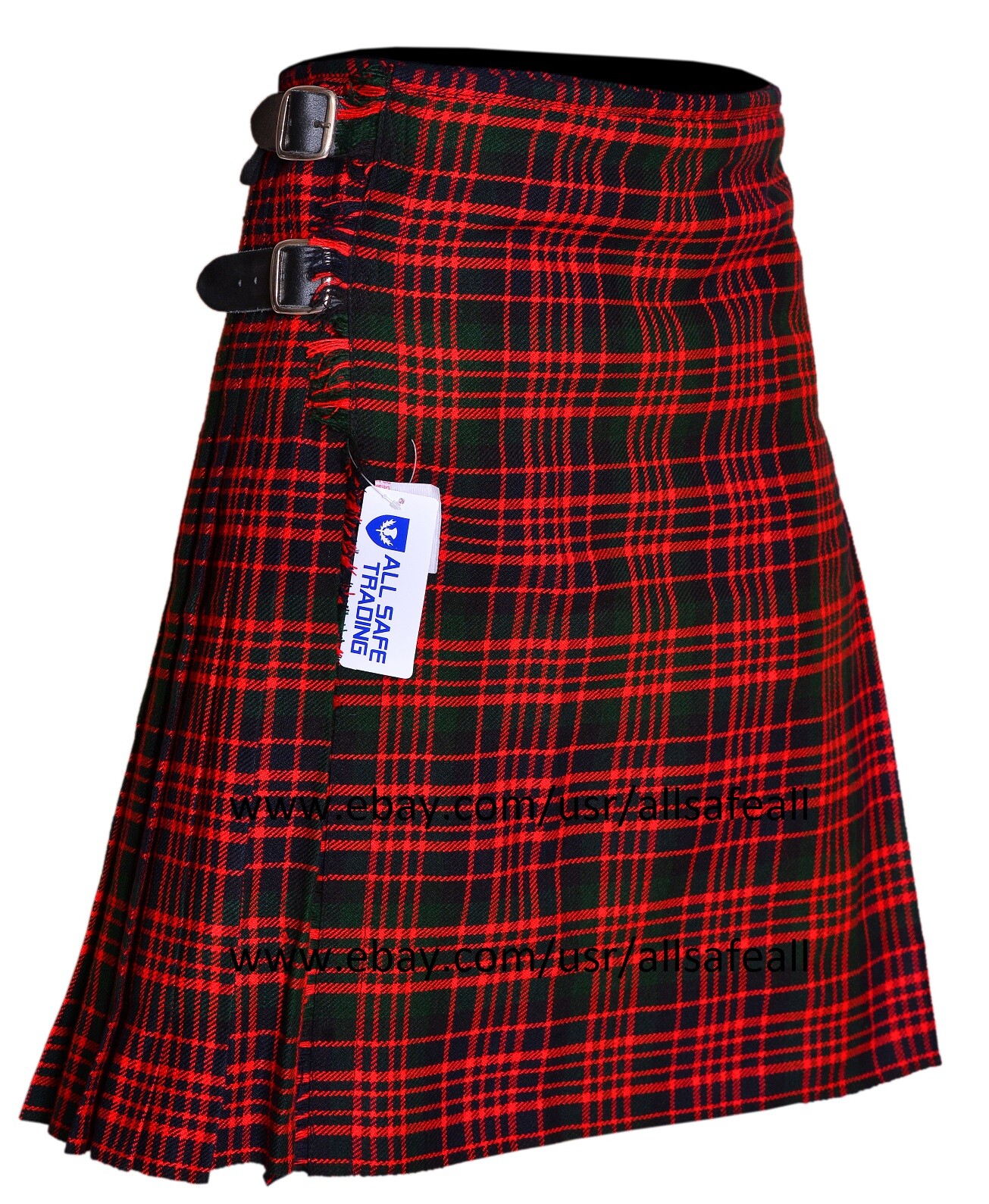 Men Scottish 9 Piece 8 Yards Kilt Outfit with Sporran, MacDonald Tartan