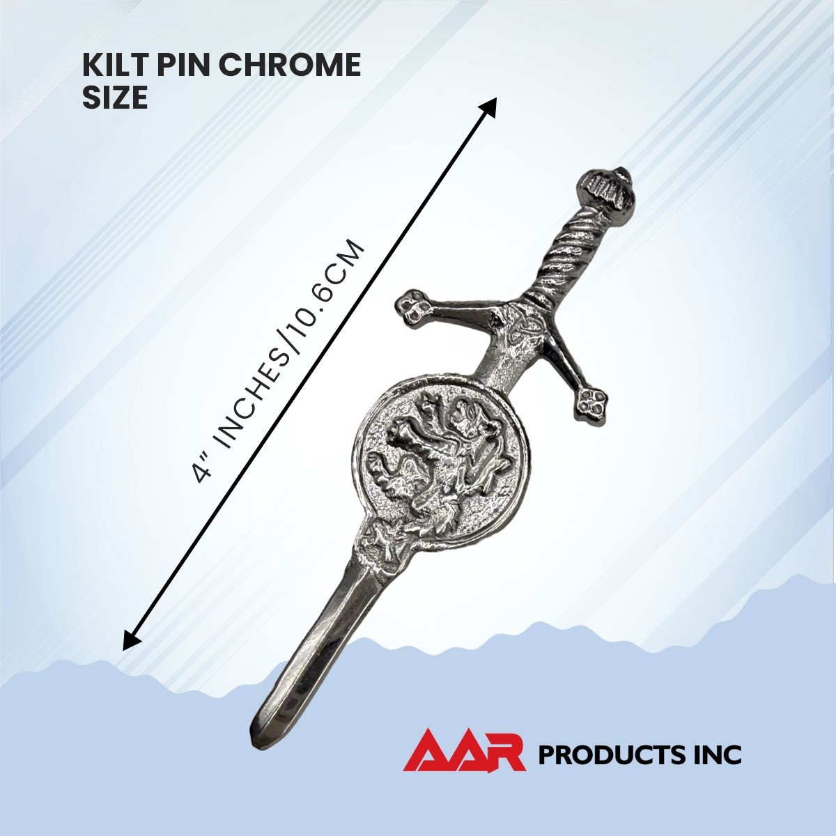 Rampant Lion Kilt Pin 3.5″ Antique Finish Scottish Highland Kilt Pin with Badge