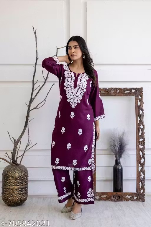 Indian Readymad Party Festive Wedding Rayon Kurta Kurti Palazzo Set for Women’s